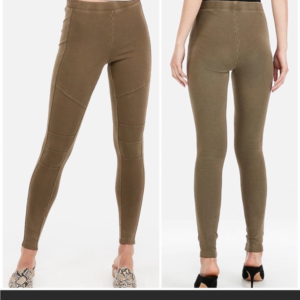 Express Olive Green Moto Leggings